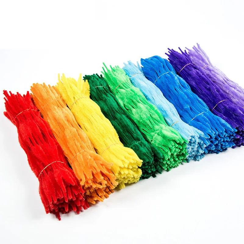 

100PCS Kids Creative Wave Plush Sticks Chenille Stem Pipe Cleaner Stems Handmade Educational Toy Gift DIY Craft Suppliers