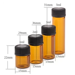 

Free Ship 100 pcs/Lot Amber Glass Bottle With Inne Plug Mini Glass Vial 1ML 2ML 3ML Essential Oil Bottle Containers LZ020