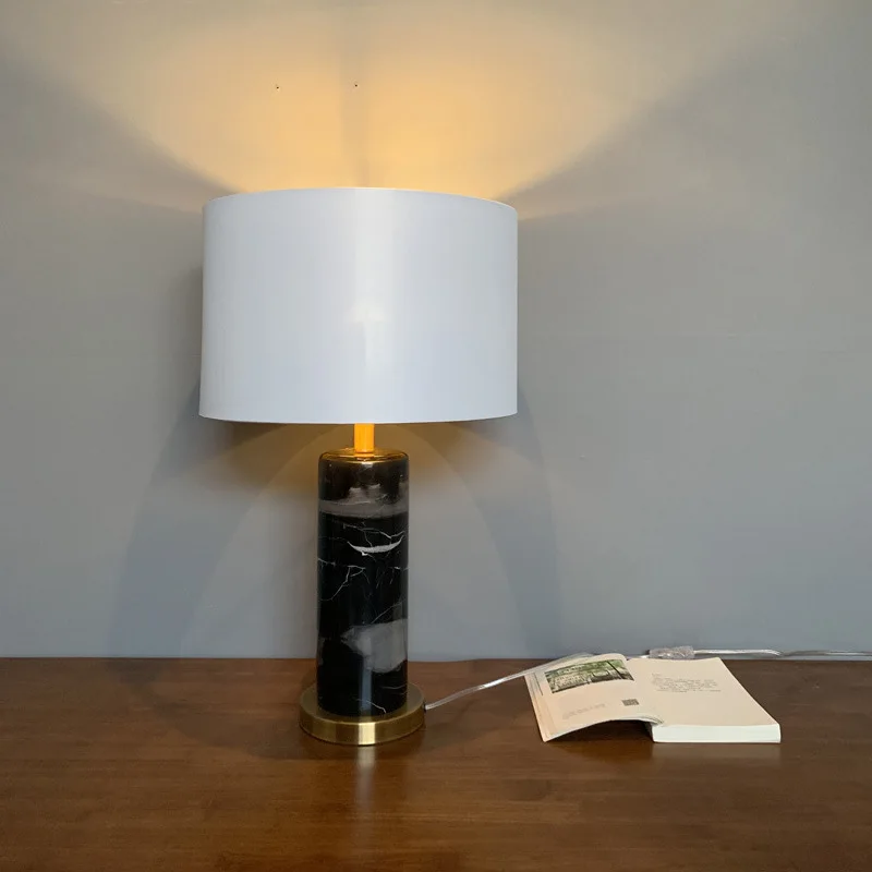 

light luxury black marble lamp contemporary and contracted sitting room the bedroom of bedroom the head of a bed lamp