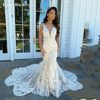 sexy mermaid lace wedding dresses lace sexy spaghetti strap bridal gowns wedding gowns court train bride gown vestidos de novia