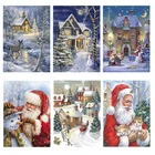 Рождественский постер, Картина на холсте с изображением Санта-Клауса, снеговика, пейзажа, настенное искусство, Декор для дома, гостиной, рождественский подарок