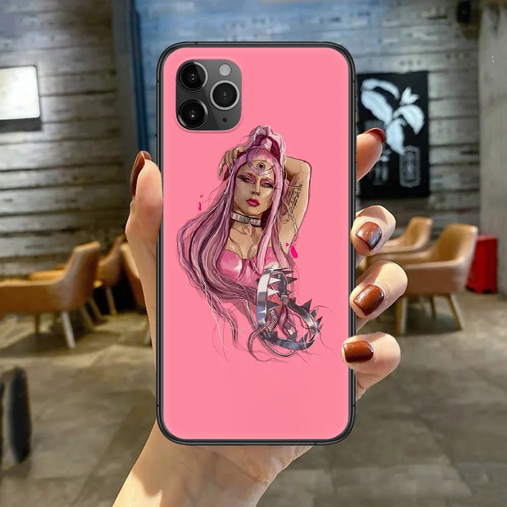 

Chromatica Lady Gaga Phone Case Cover For Iphone 5 5S 6 6S PLUS 7 8 11 12 Mini X XR XS PRO SE 2020 MAX black Funda Pretty Shell