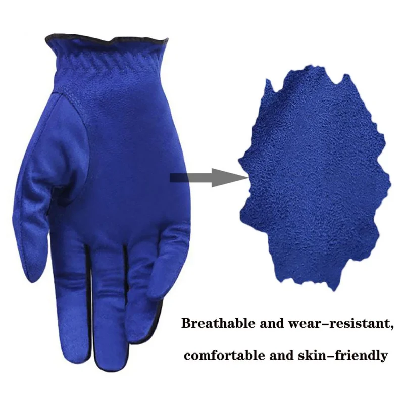 

1pcs Golf Gloves Fabric For Men Women Slip-Resistant Breathable Granules Microfiber Cloth Left Hand Sport Gloves