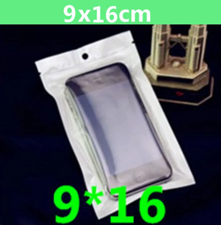 100 шт./лот 9*16 см прозрачный + белый жемчуг Пластиковый Полипропиленовый пакет на