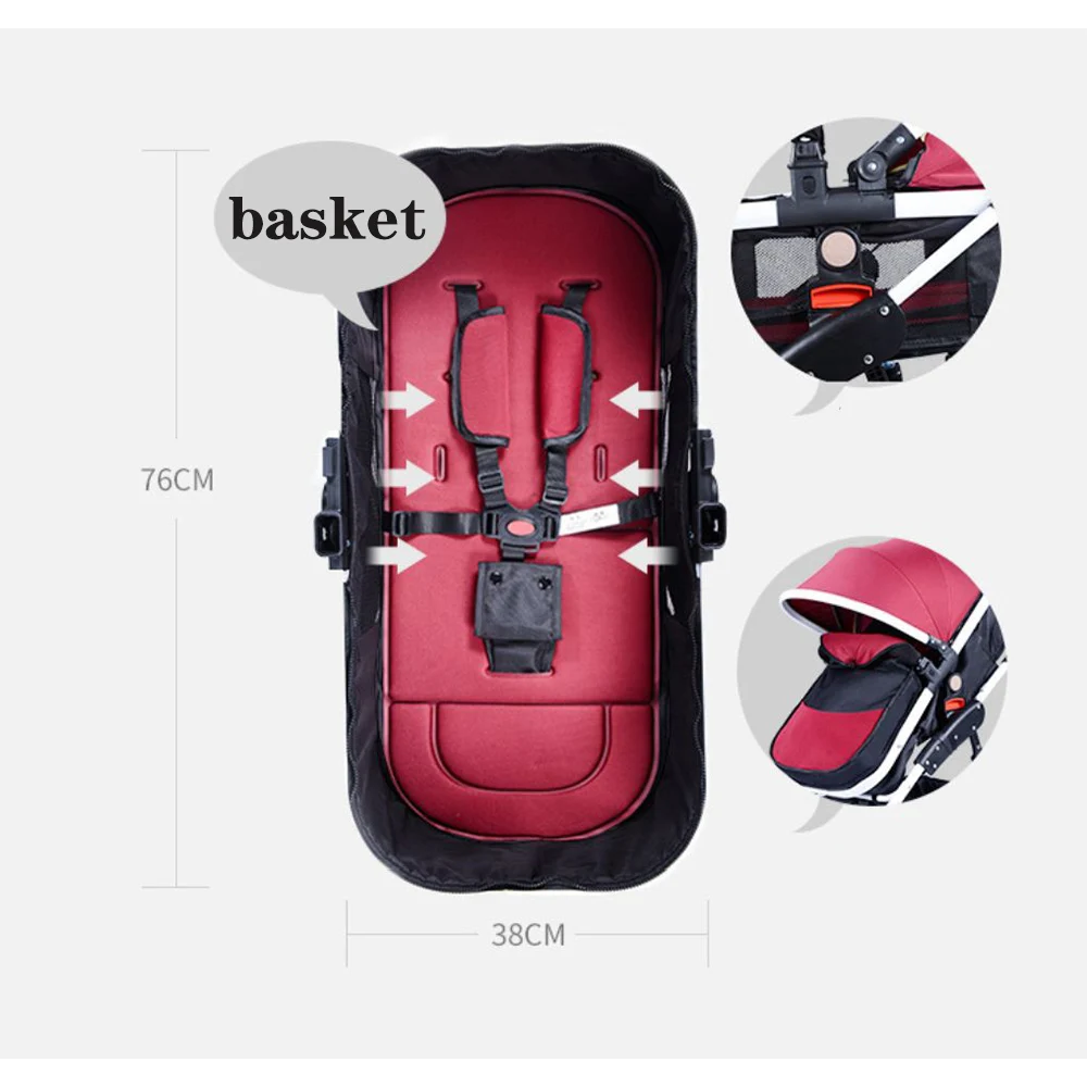 Yoya высокий пейзаж три в одном регулируемый угол складной амортизатор коляска