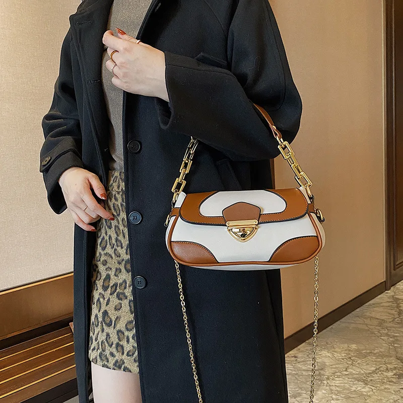

2021 New Famous Designer Color Block Acrylic Chains Handbags for Women Luxury Brand Fashion Elegent Women Patchwork Tote Bolsa