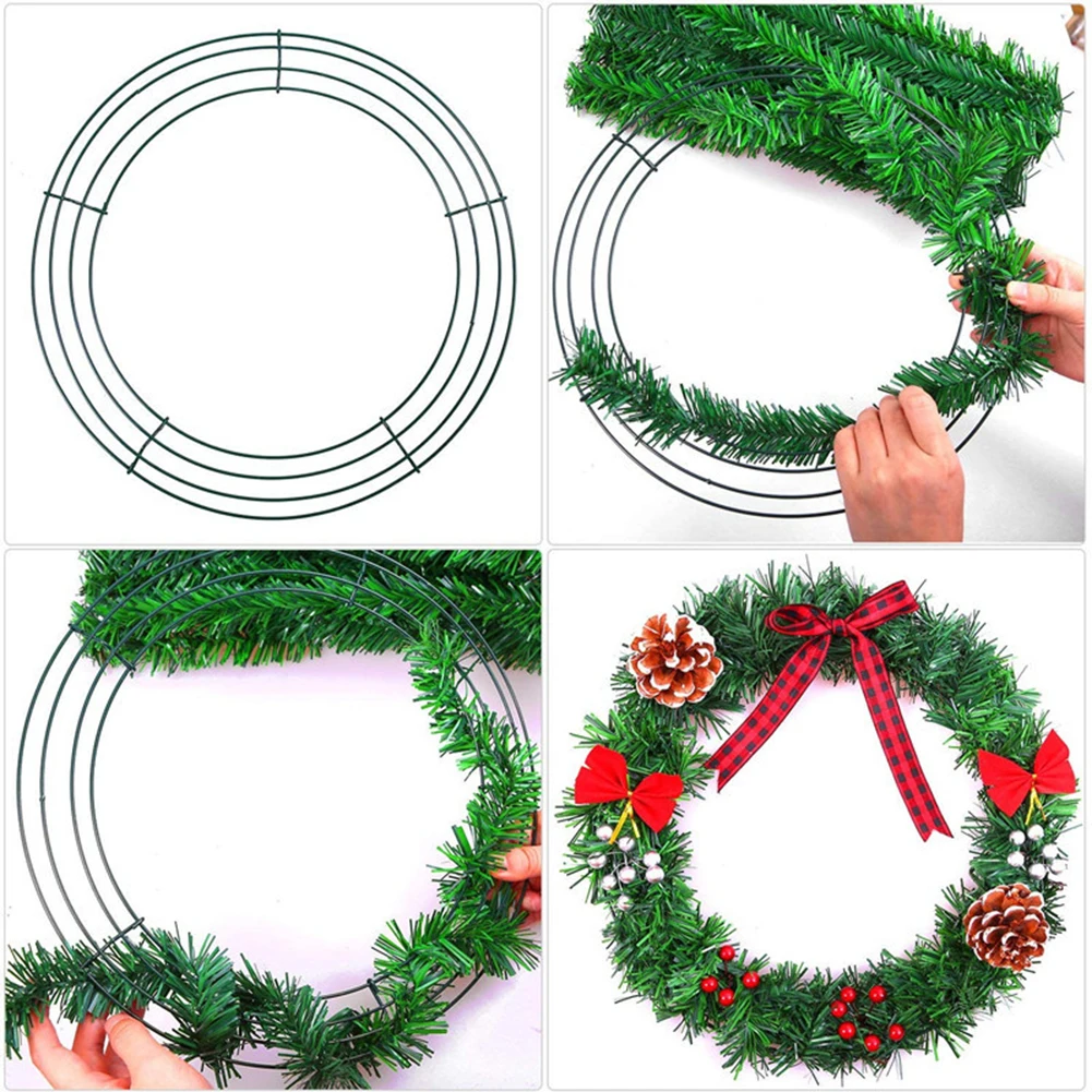 

4pcs Garland Wrought Iron Metal Ring DIY Wedding Floral Wreath Door Wall Hanging Ornament Bridal Flowers Hoop Christmas Decor