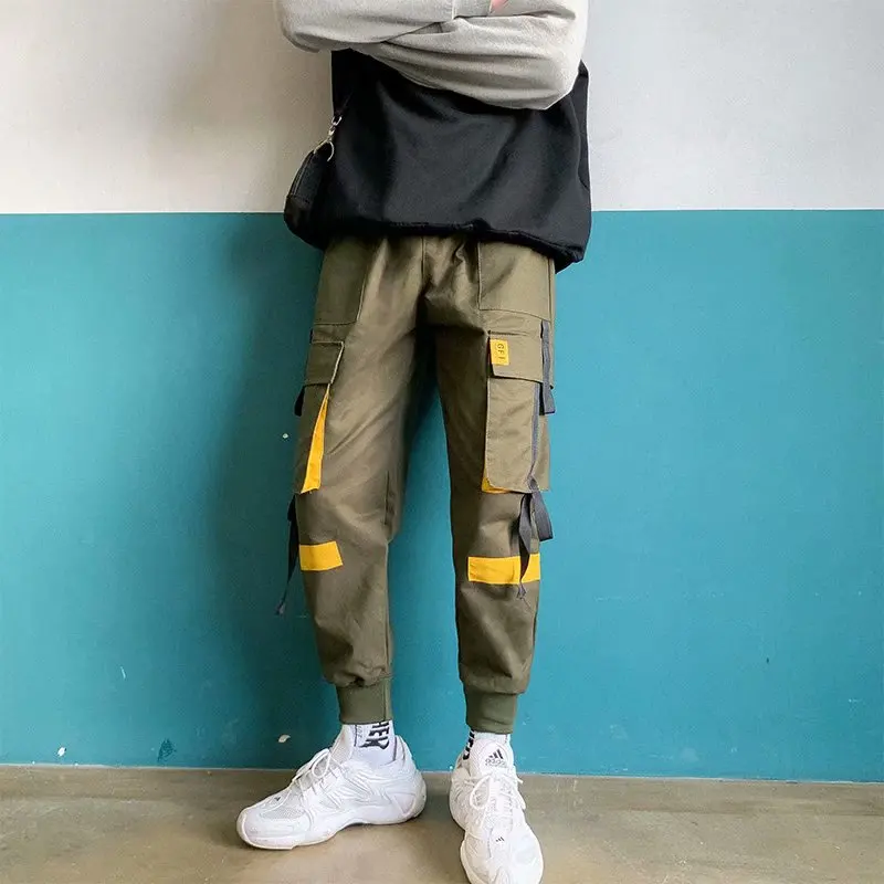 

Men's Side Pockets Cargo Harem Pants 2020 Hip Hop Casual Male Tatical Joggers Trousers Fashion Casual Streetwear Pants