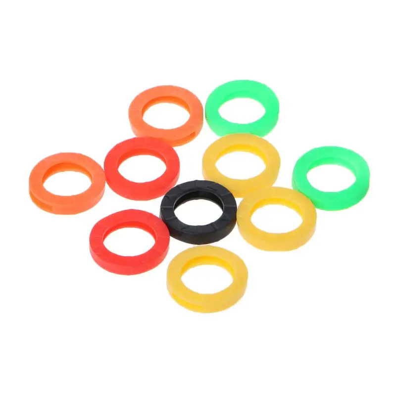 10Pcs Bright Colors Hollow Silicone Key Cap Covers Topper Keyring Rings Car House Case |