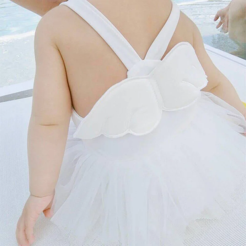 

1-5T infant girl swimsuits cute wings baby conjoined bathing swimwear girls princess beach wear