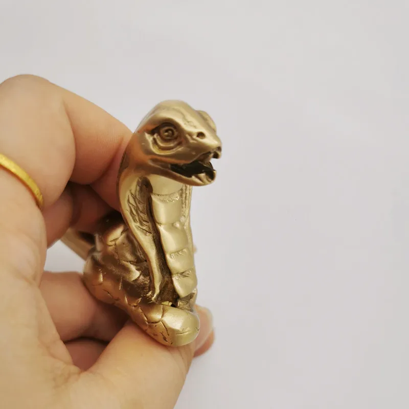 Латунная ручка Змея король роскошная цельная Золотая дверная в форме животного