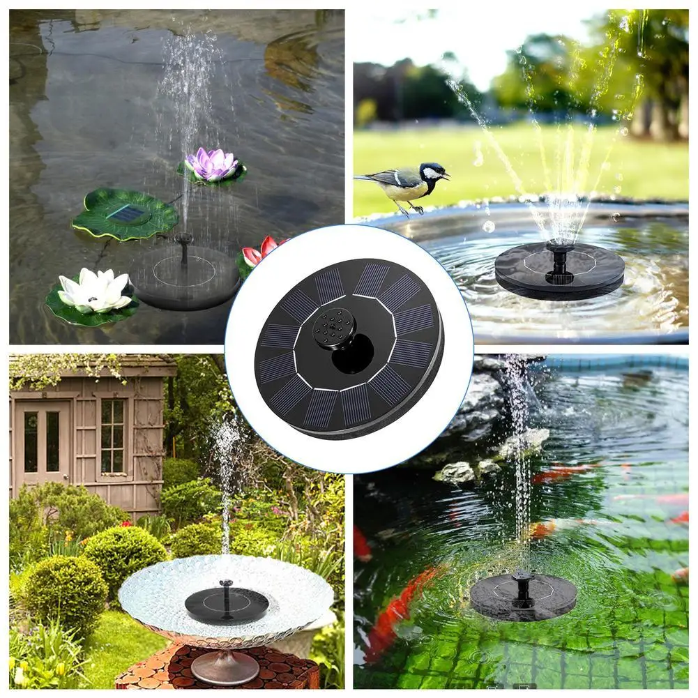 

Solar Fountain Mini Portable Round Floating Fountain for Garden Pond Pond Waterfall Fountain Garden Decoration Outdoor Bird Bath