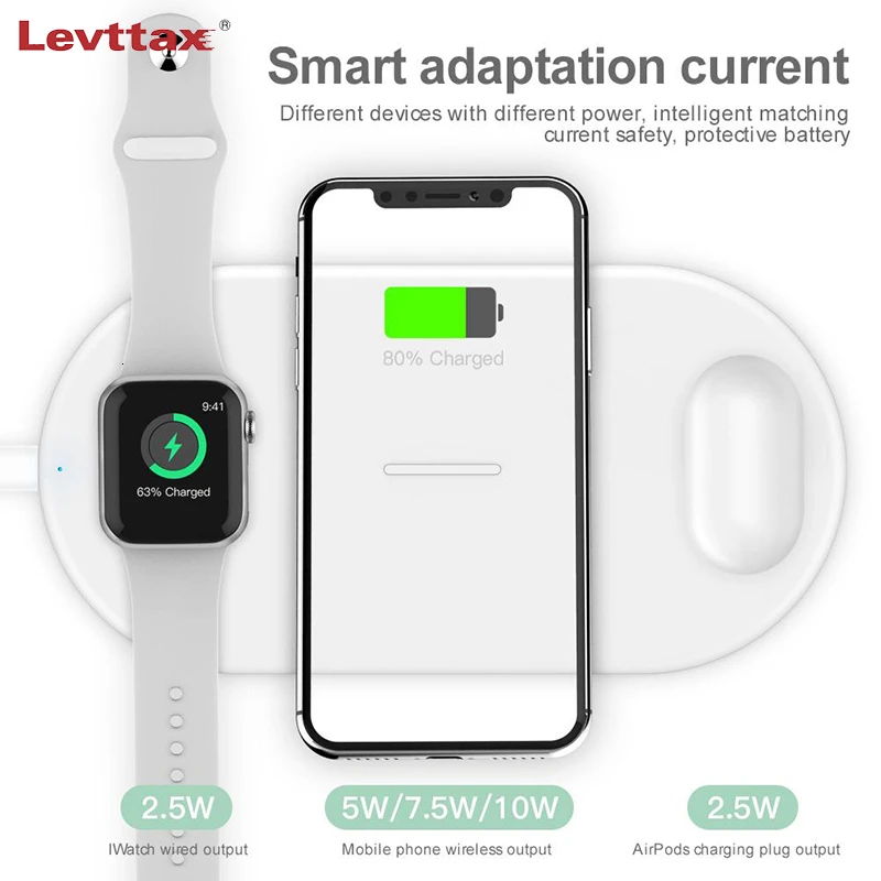 Qi Беспроводное зарядное устройство для iPhone 11 Pro XS Max XR X Watch iWatch 5 4 3 AirPods 2 зарядная док-станция 3 в 1 зарядное устройство для смартфона