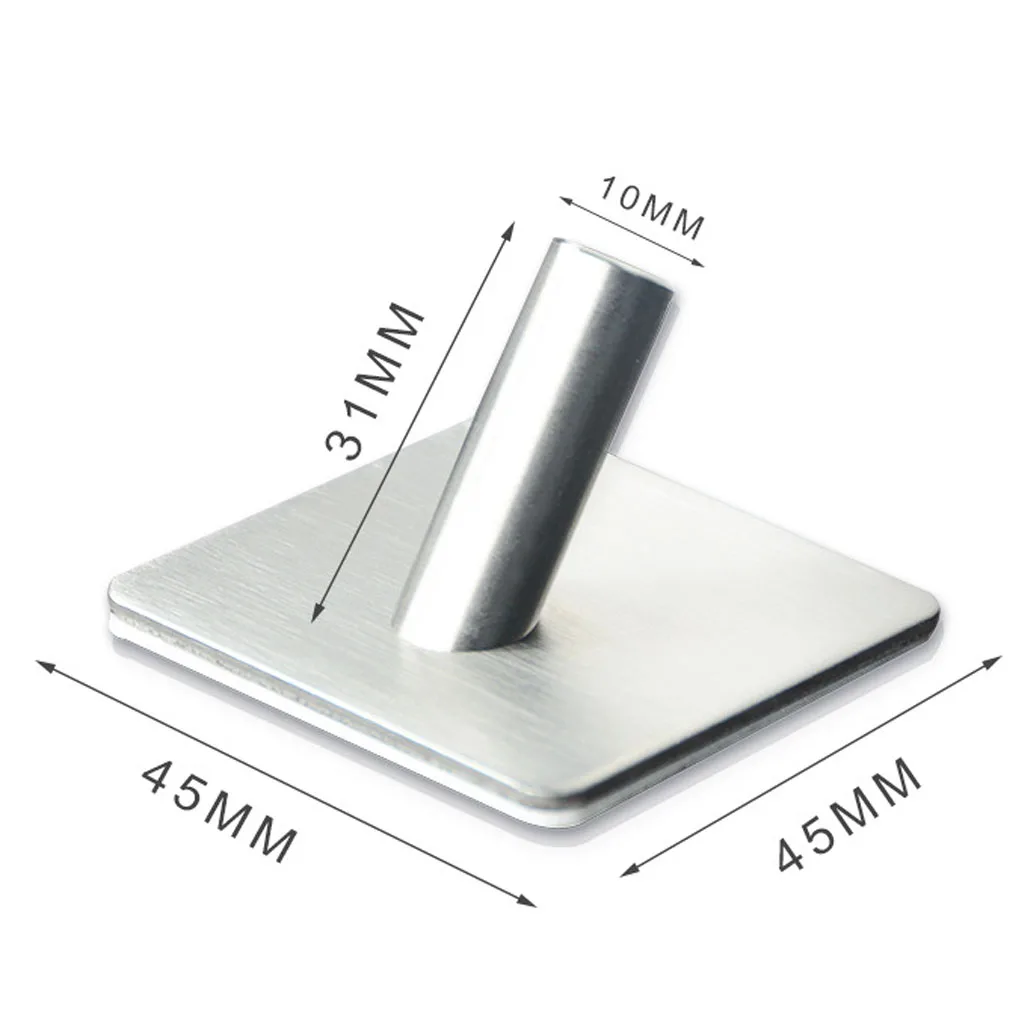 

4pcs Self Adhesive Hooks Umbrellas Scarves Towels Bathroom Kitchen Living Room Stainless Steel Hanger