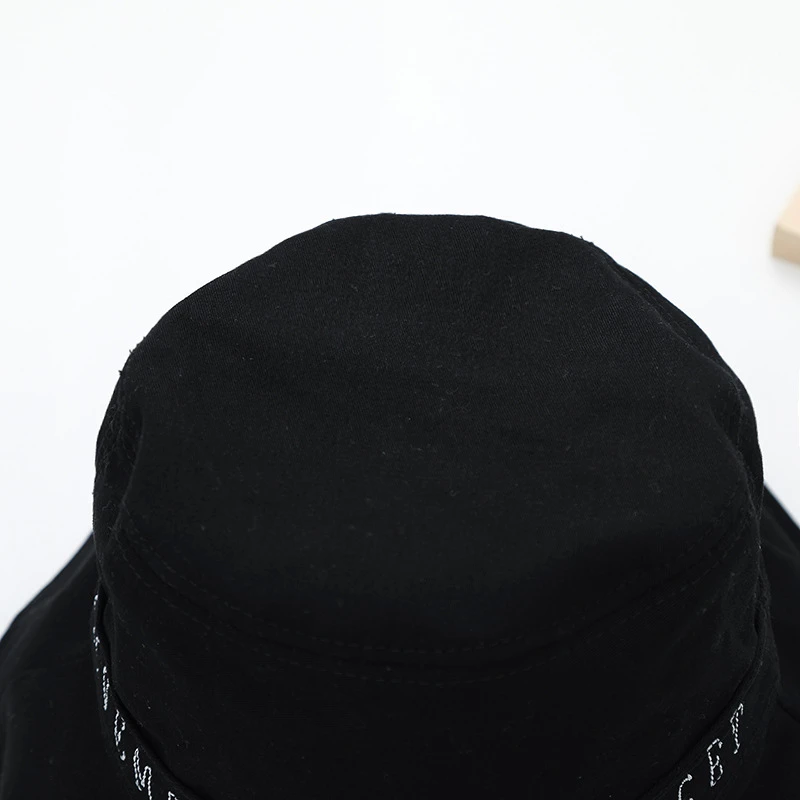 

Summer Autumn Big Letters Surround Embroidery Fisherman Caps Men Women Shade Street Sun Protection Panama Style Bucket Hats F44