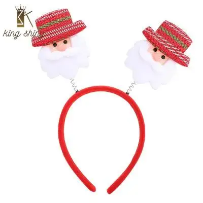 

2020 Elegant Santa Claus Elk Snowman Bear Headband for Woman Lovely Double Head Xmas Decoration Hairband Christmas Gift for Girl
