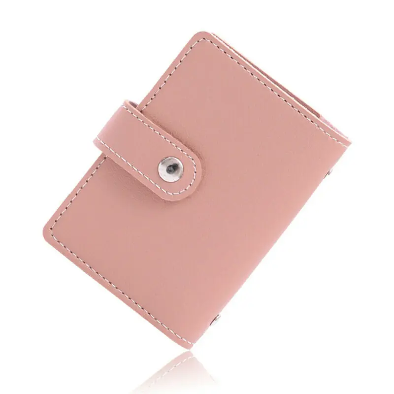 

Woman Small Card Bag Slim PU Leather ID Credit Card Holder Pocket Case Purse Wallet Travel Pure Color Holders