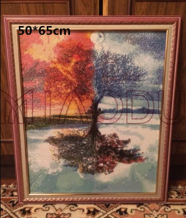 Miaodu полный DIY 5D алмазная живопись сезоны дерево вышивка крестиком Алмазная вышивка шаблоны Алмазная мозаика домашний декор