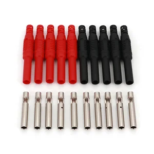 Латунный изолированный предохранительный штекер разъем под пайку, 4 мм, 10 шт.