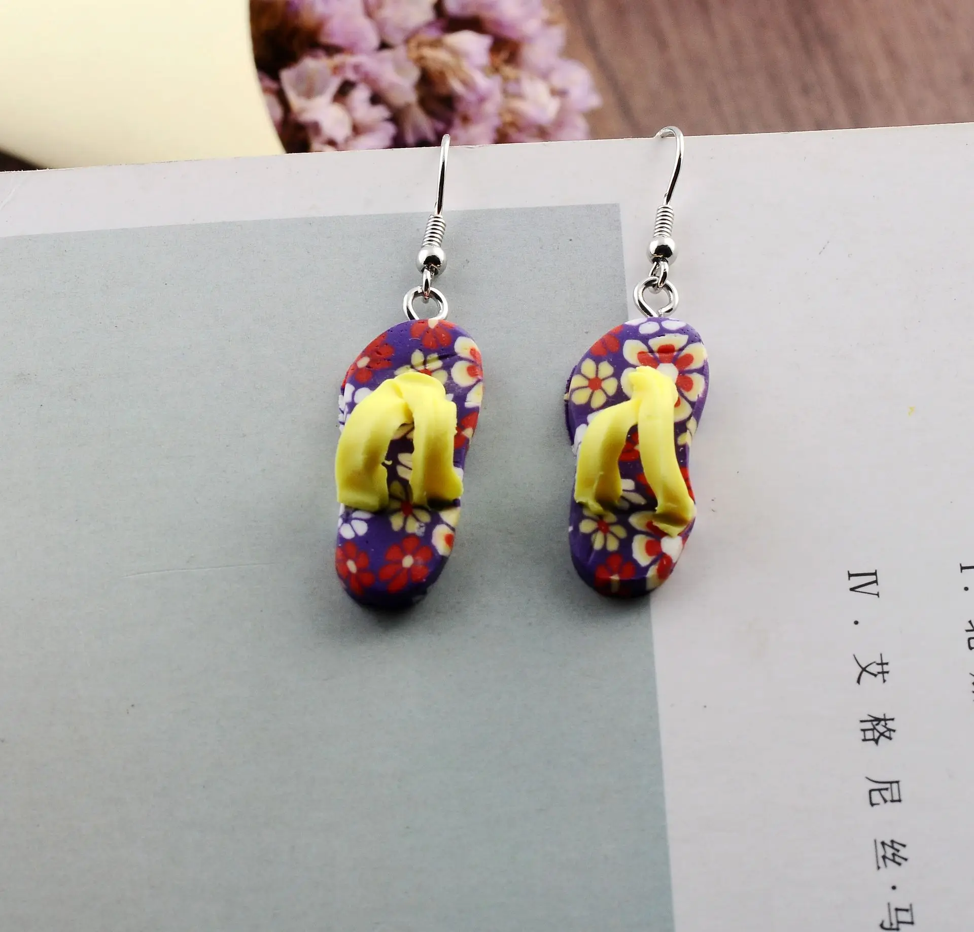 Смешанные цвета 10 цветов искусственные мягкие глиняные тапочки подвески серьги