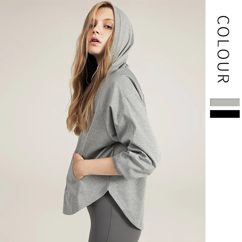 Спортивная толстовка с капюшоном Женская длинным рукавом рубашка карманом