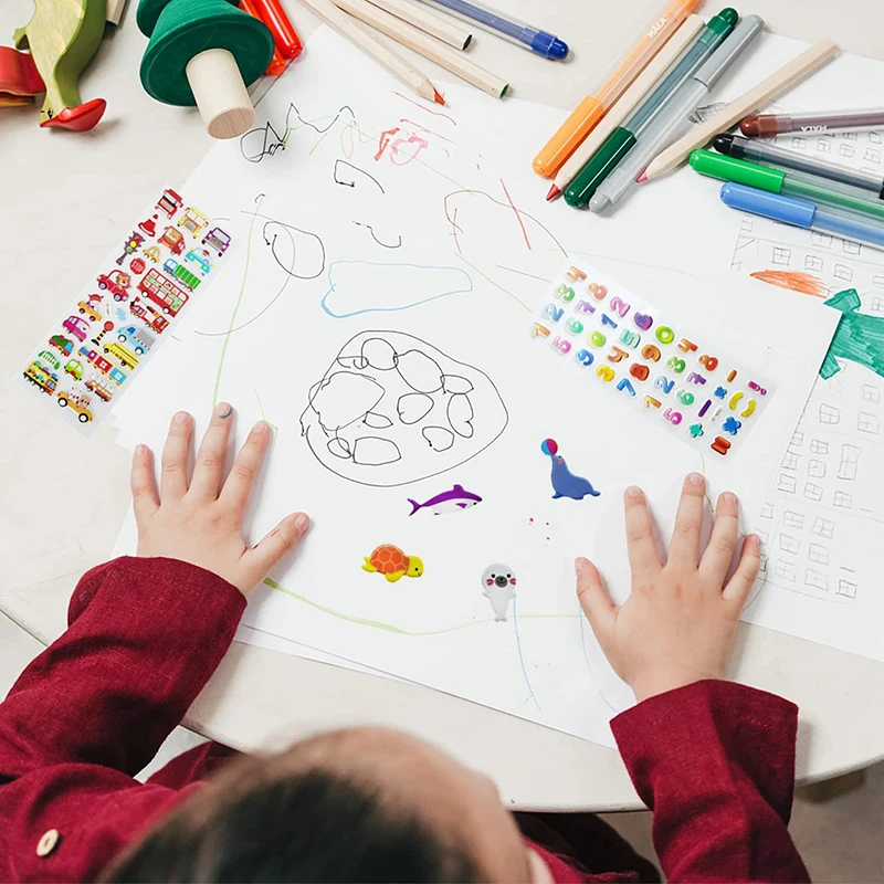 25/20/8 листов 3D футболка с декором в виде пузыря Пышное ПВХ подельные стикеры