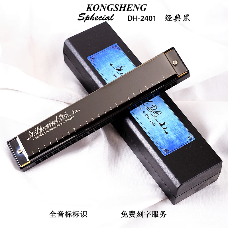 

24-hole Polyphonic C Harmonica Tremolo Beginner Musical Instrument Harmonica Blues Toy Strumento Musica Woodwind Instruments