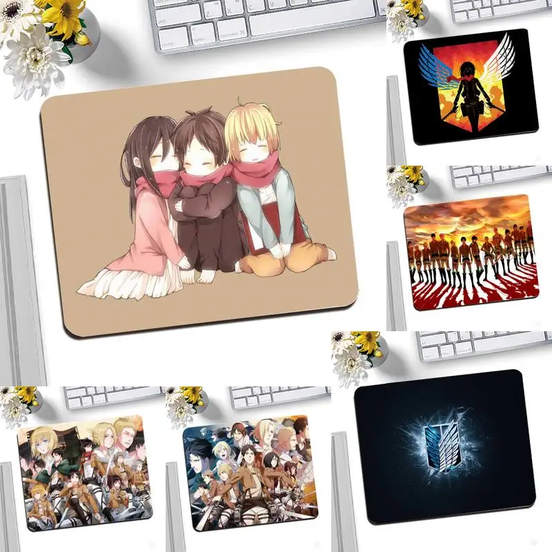 

Attack On Titan Rubber Mouse Durable Desktop Mousepad Desktop Mousepad Gaming Small Mouse Pad 25X20CM Keyboard Mat