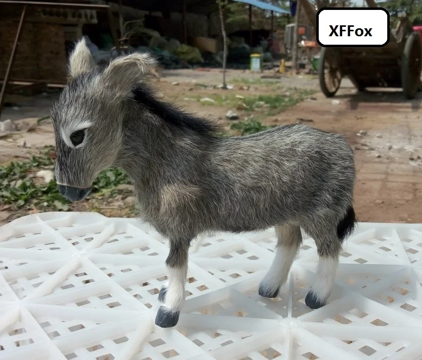 

new simulation donkey model polyethylene&furs real life donkey doll gift 22x18cm xf2243