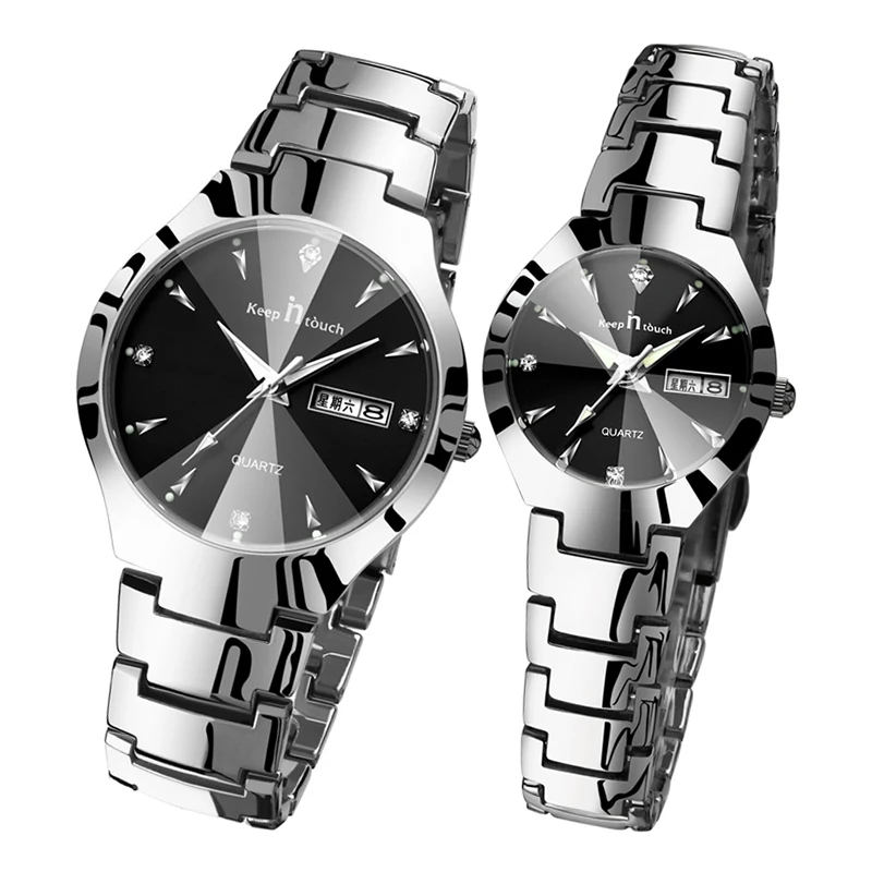 

Keep In Touch Top Brand Watches Mens 2021 Fashion Stainless Steel Date Analog Quartz Lover Watches For Women & Men montre femme