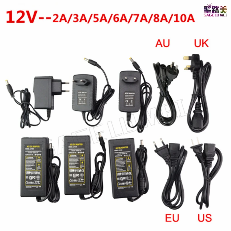 LED Power Supply Adapter DC 5V/12V/24V 1A-10A for LED Strip Lights, Tape Lighting, and LED Drivers image 3