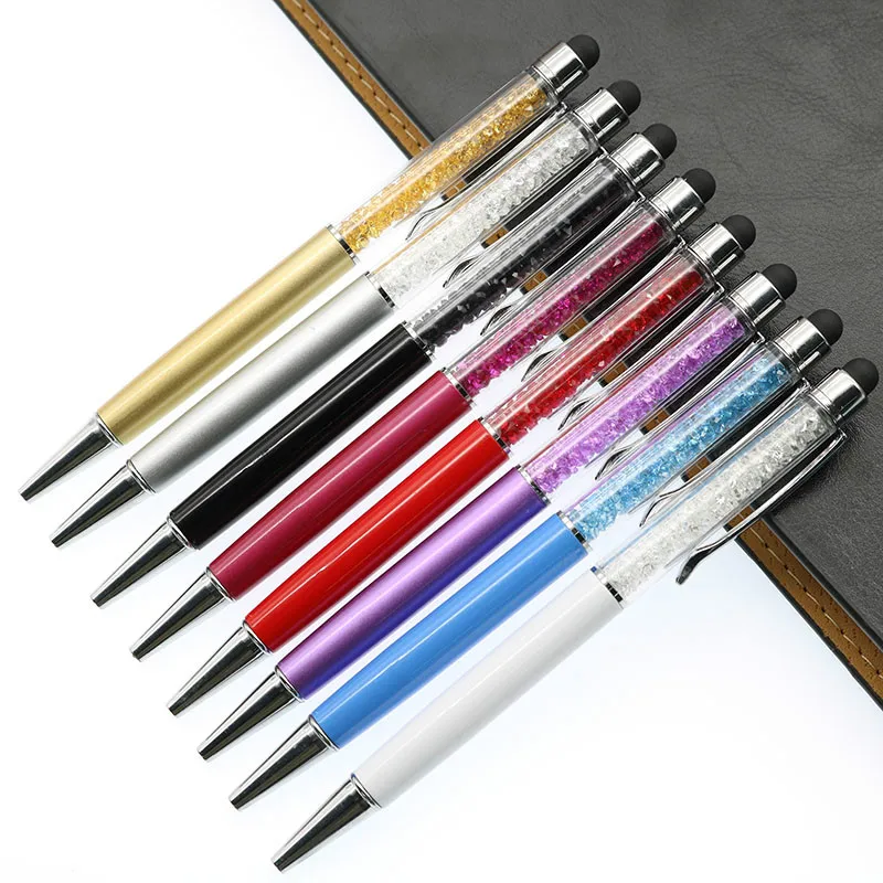 

1 set Crystal Ballpoint Pen Fashion Creative Stylus Touch Pen Writing Stationery Office School Pen Ballpen Ink Black