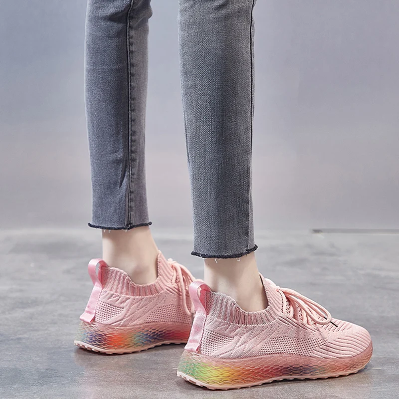 Женские теннисные кроссовки на платформе розовые бежевые оранжевые или белые из