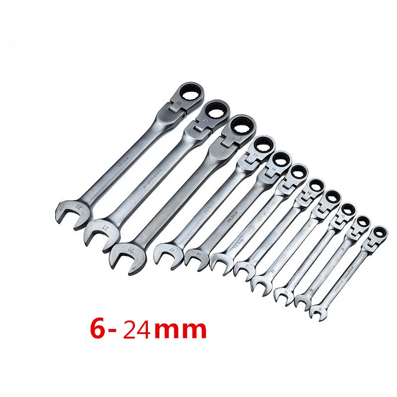 

Новинка 6-24 мм Высокое качество гибкая головка трещотка метрический гаечный ключ открытый конец кольцевые ключи инструмент трещотка ручка ...