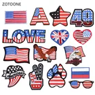Нашивки ZOTOONE с утюгом на американском флаге для одежды, аппликация сделай сам, вышитые патриотические американские военные тактические нашивка с изображением орла наклейки H