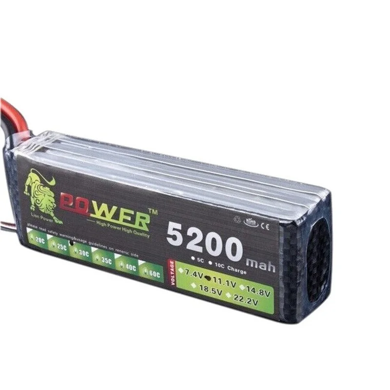Литиевая батарея Lion Power MAX 60C 11 1 В 5200 мАч 35C для радиоуправляемых дронов вертолетов
