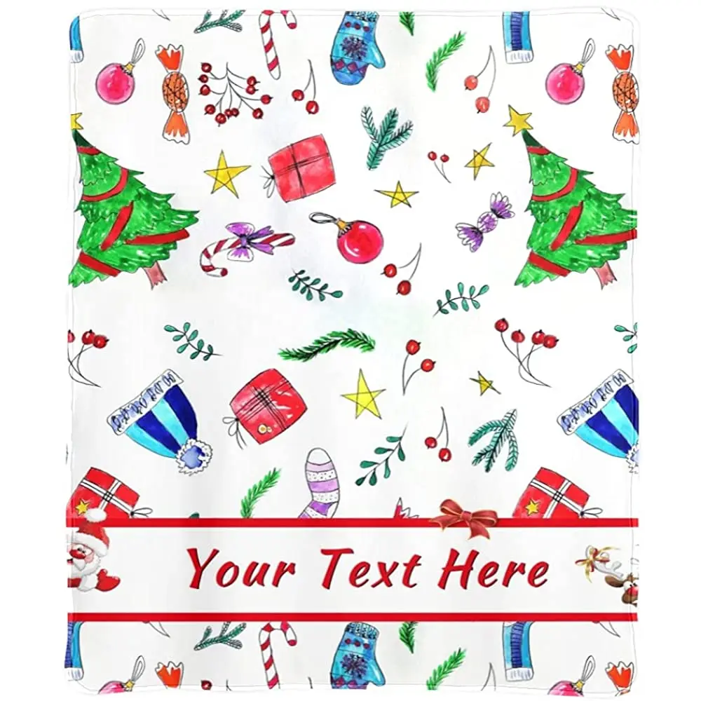 

Рождественское праздничное одеяло, Фланелевое флисовое плюшевое теплое одеяло, зимнее домашнее украшение для дивана, рождественские карли...