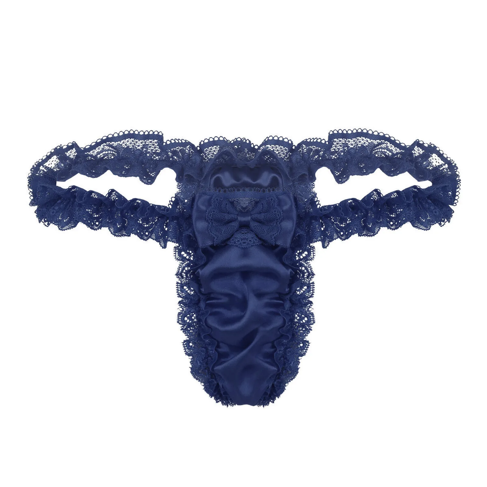 Сексуальные мужские трусики стринги блестящие мягкие атласные нижнее белье