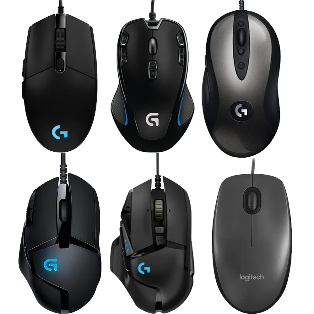 Проводная игровая мышь Logitech G402/MX518/G300s/G302/G102/M90/G502 Hero оптическая USB для Windows XP/ Vista/