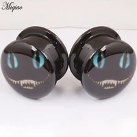 miqiao 2pcs fashion new acrylic ghost head ears 4mm 25mm exquisite piercing jewelry