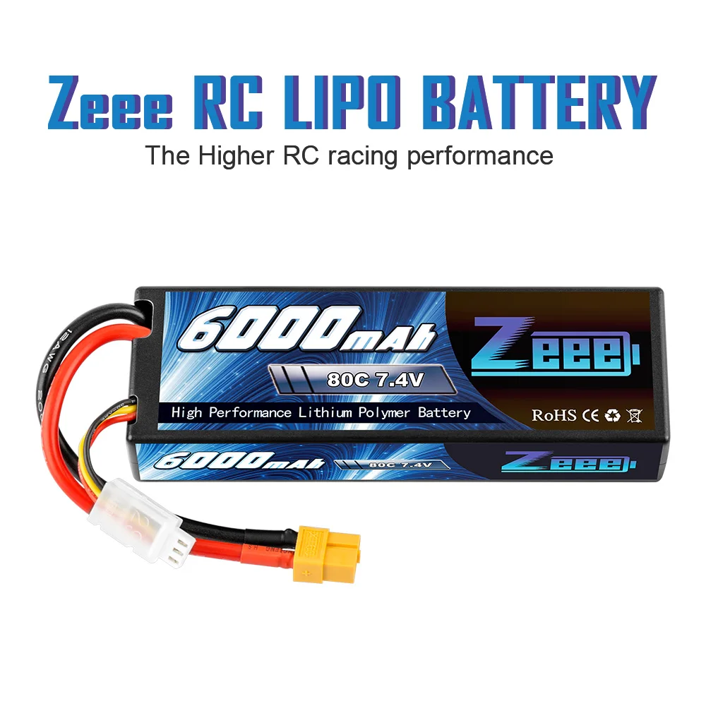 аккумулятор zeee lipo 2s 74 в 6000 мач 80c xt60 запч