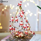 СВЕТОДИОДНАЯ Гирлянда в виде деда мороза, снежинки, 2 м, 20 светодиодов, Рождественское украшение для дома, детский подарок, новый год