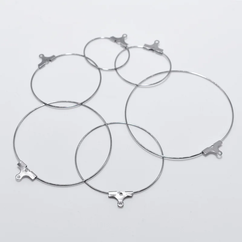 Круглые подвесные большие серьги из нержавеющей стали 20 шт. Минималистичная