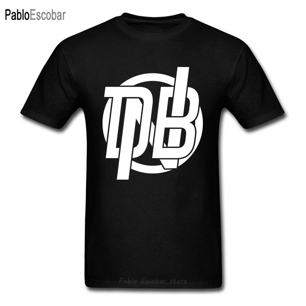 DNB барабан N бас логотип классический черный узор футболка 100% хлопок известный