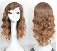 styled brown curly side parting heat resistant synthetic hair wigs hermione jean granger cosplay wigs wig cap