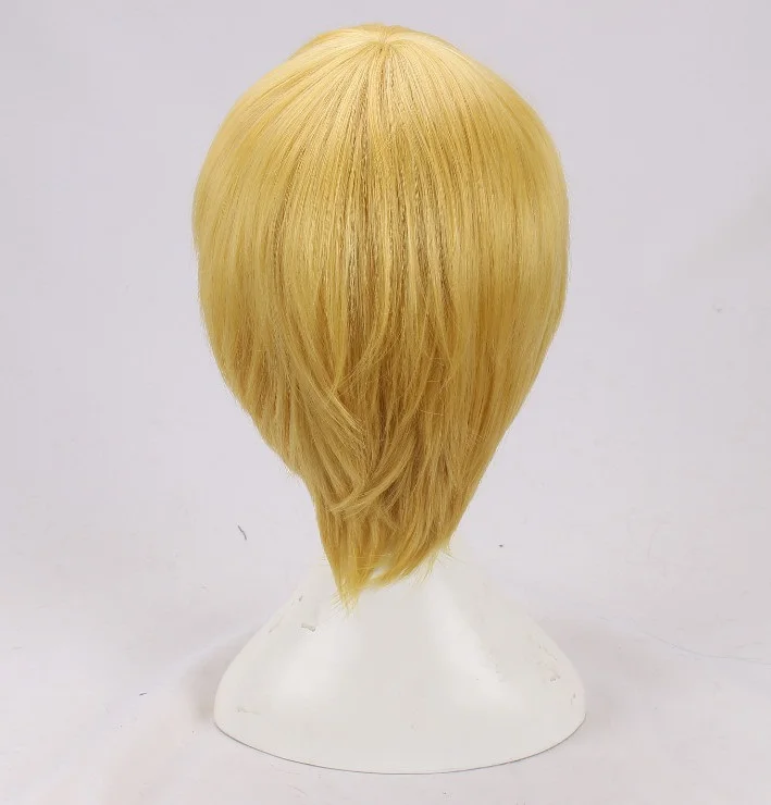 Парик для косплея из аниме Hunter x Kurapika Короткие термостойкие синтетические волосы
