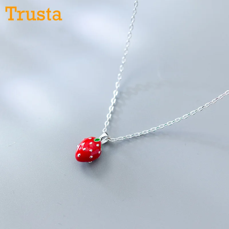 Trusta 925 пробы серебряные модные милые миниатюрные симметричные 5 мм X 5 мм красные серьги-гвоздики в виде яблока подарок для школьниц, детей, леди DS605