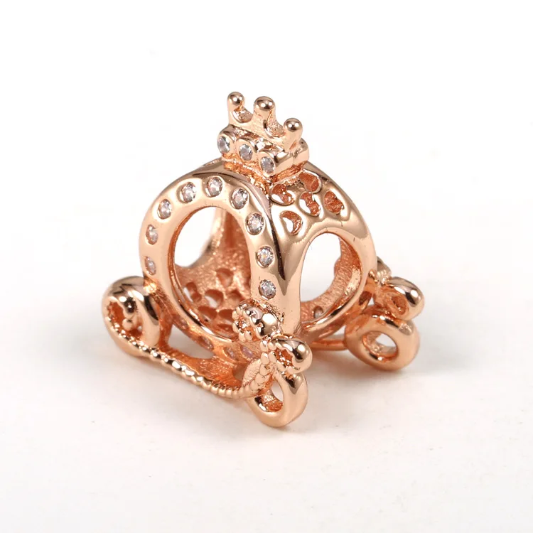 Оригинальный Автомобильный талисман с прозрачными фианитами Корона из розового