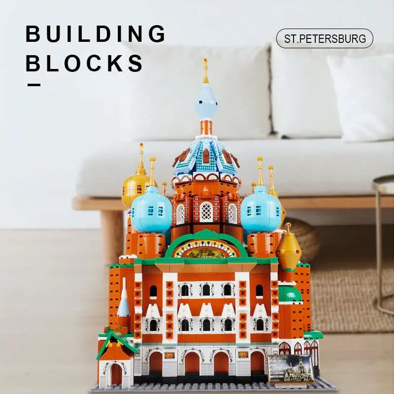 1298 шт. набор строительных блоков в русской архитектуре строительные блоки сделай
