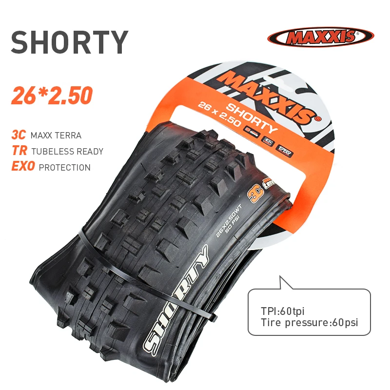 G SHORTY 26x2.5 3C MAXXIS Высокая роликовая велосипедная шина 26 27,5 бескамерная готовая TR 26*2,4 27,5*2,4 2,5 шины для горного велосипеда Складные шины MINION DHF DHR - Цвет: G SHORTY 26x2.5 3C